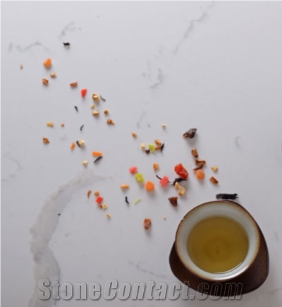 Calacatta White Cut to Size Quartz Stone Solid Surface Slab Sizes 126’63 and 118’55 Directly from China Surfaces Materials Supplier at Cheap Price