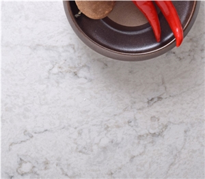 Chinese Quartz Prefabricated Countertops with Eased Edge Wide Luxurious White Veins Makes It a Perfect Match to Interior Design Environment