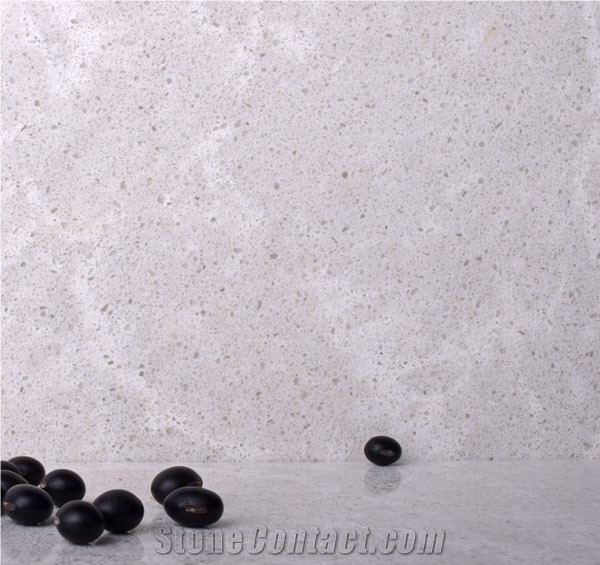 D3304 Quartz Stone Surfaces with White Veins Mainly for Countertops with High Gloss and Hardness
