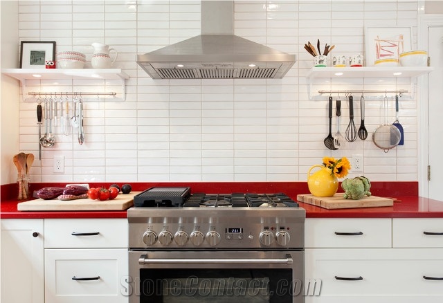Popular Artificial Cherry Blossom Quartz Stone Countertops