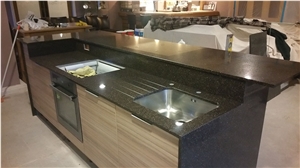 Star Black Engineered Quarzt Kitchen Countertop Star Black Engineered Quarzt Kitchen Countertop