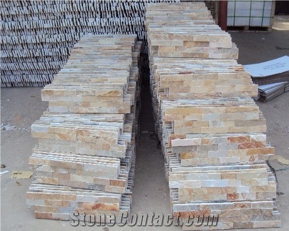 China Rusty Brown Slate Cultured Stone, Slate Wall Cladding, Stacked Stone Veneer Clearance, Manufactured Stone Veneer, China Multicolor Slate Cultured Stone, Yellow Slate Floor