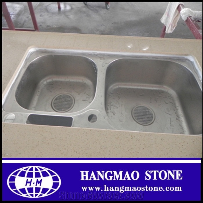Hight Quartz Countertop for Kitchen and Bathroom