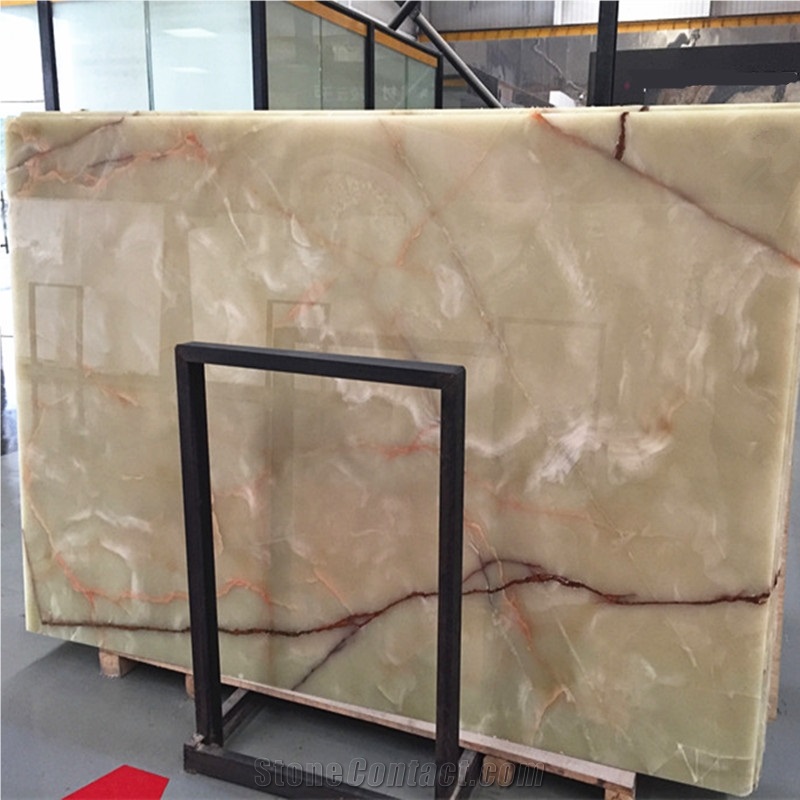 Natural Cheapest Iran Onyx Stone Light Green Onyx Cut to Size