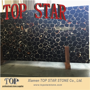 Natural Stone Black Color Black Gemstone Precious for Backlit Stone, Semiprecious Stone