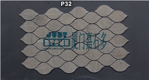 Limestone Mosaic,Waterjet,Diamond,Geometric,Wavy Line,Hexagonal,Speical,Animal,Honed,Polished,Natural,Stone,Mosaic Tile for Hotel,Kitchen,Bathroom Decoration,Grey Stone,Beige Stone