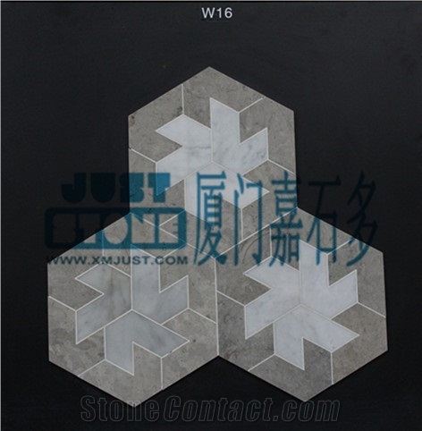 Mosaic,Waterjet,Diamond,Geometric,Wavy Line,Hexagonal,Speical,Animal,Honed,Polished,Natural,Stone,Mosaic Tile for Hotel,Kitchen,Bathroom Decoration,Grey Stone,Beige Stone,