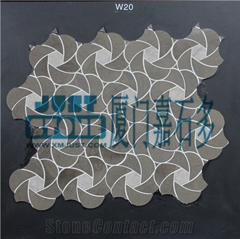 Mosaic,Waterjet,Diamond,Geometric,Wavy Line,Hexagonal,Speical,Animal,Honed,Polished,Natural,Stone,Mosaic Tile for Hotel,Kitchen,Bathroom Decoration,Grey Stone,Beige Stone