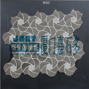 Mosaic,Waterjet,Diamond,Geometric,Wavy Line,Hexagonal,Speical,Animal,Honed,Polished,Natural,Stone,Mosaic Tile for Hotel,Kitchen,Bathroom Decoration,Grey Stone,Beige Stone