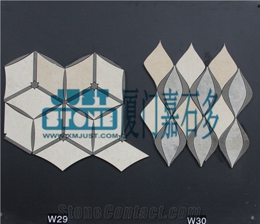 Mosaic,Waterjet,Diamond,Geometric,Wavy Line,Hexagonal,Speical,Animal,Honed,Polished,Natural,Stone,Mosaic Tile for Hotel,Kitchen,Bathroom Decoration,Grey Stone,Beige Stone