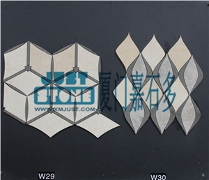 Mosaic,Waterjet,Diamond,Geometric,Wavy Line,Hexagonal,Speical,Animal,Honed,Polished,Natural,Stone,Mosaic Tile for Hotel,Kitchen,Bathroom Decoration,Grey Stone,Beige Stone