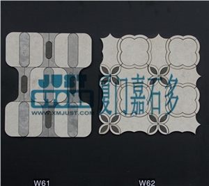 Mosaic,Waterjet,Diamond,Geometric,Wavy Line,Hexagonal,Speical,Animal,Honed,Polished,Natural,Stone,Mosaic Tile for Hotel,Kitchen,Bathroom Decoration,Grey Stone,Beige Stone