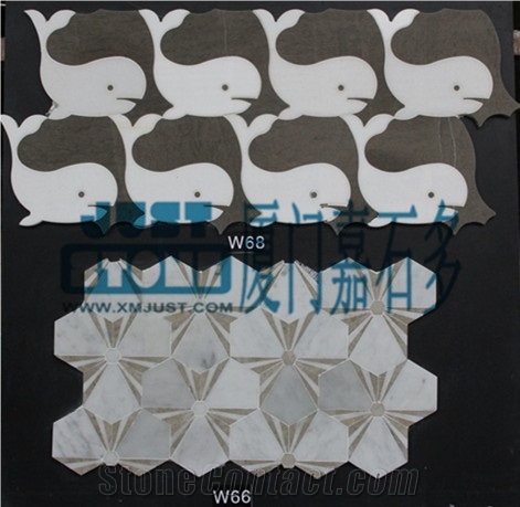 Mosaic,Waterjet,Diamond,Geometric,Wavy Line,Hexagonal,Speical,Animal,Honed,Polished,Natural,Stone,Mosaic Tile for Hotel,Kitchen,Bathroom Decoration,Grey Stone,Beige Stone
