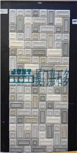 Mosaic,Waterjet,Diamond,Geometric,Wavy Line,Hexagonal,Speical,Animal,Honed,Polished,Natural,Stone,Mosaic Tile for Hotel,Kitchen,Bathroom Decoration,Grey Stone,Beige Stone