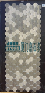 Mosaic,Waterjet,Diamond,Geometric,Wavy Line,Hexagonal,Speical,Animal,Honed,Polished,Natural,Stone,Mosaic Tile for Hotel,Kitchen,Bathroom Decoration,Grey Stone,Beige Stone