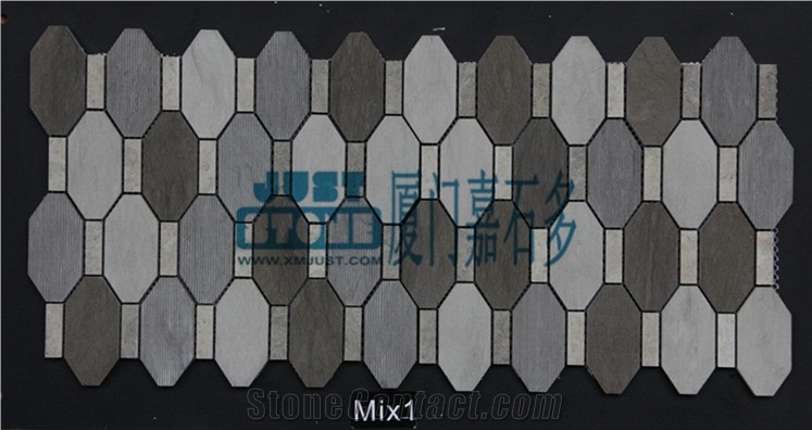Mosaic,Waterjet,Diamond,Geometric,Wavy Line,Hexagonal,Speical,Animal,Honed,Polished,Natural,Stone,Mosaic Tile for Hotel,Kitchen,Bathroom Decoration,Grey Stone,Beige Stone