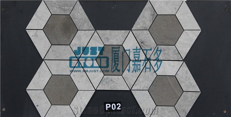 Mosaic,Waterjet,Diamond,Geometric,Wavy Line,Hexagonal,Speical,Animal,Honed,Polished,Natural,Stone,Mosaic Tile for Hotel,Kitchen,Bathroom Decoration,Grey Stone,Beige Stone