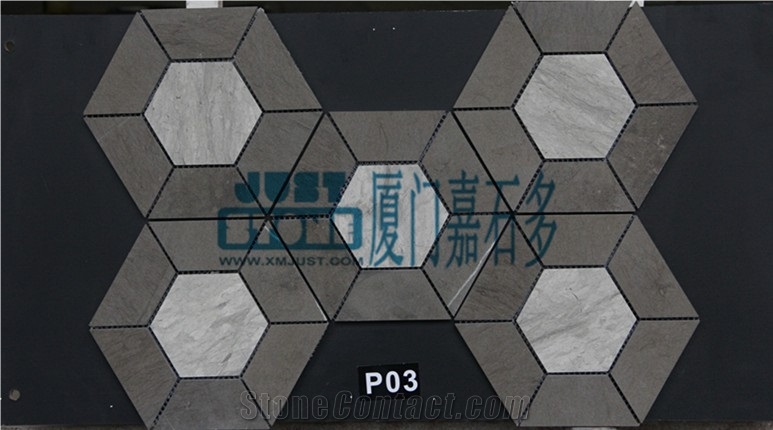 Mosaic,Waterjet,Diamond,Geometric,Wavy Line,Hexagonal,Speical,Animal,Honed,Polished,Natural,Stone,Mosaic Tile for Hotel,Kitchen,Bathroom Decoration,Grey Stone,Beige Stone