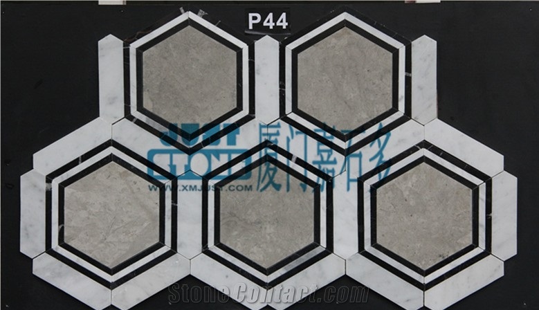 Mosaic,Waterjet,Diamond,Geometric,Wavy Line,Hexagonal,Speical,Animal,Honed,Polished,Natural,Stone,Mosaic Tile for Hotel,Kitchen,Bathroom Decoration,Grey Stone,Beige Stone
