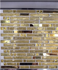 Black Glass Mixed Metal Tiles Wall Decor Mosaic Tile