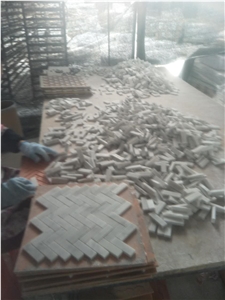 Carrara White Marble Mosaic Tiles,Eastern White Marble Linear Mosaic Tiles,Polished Mosaic Pattern and Tiles,China White Marble Mosaic for Home Decoration