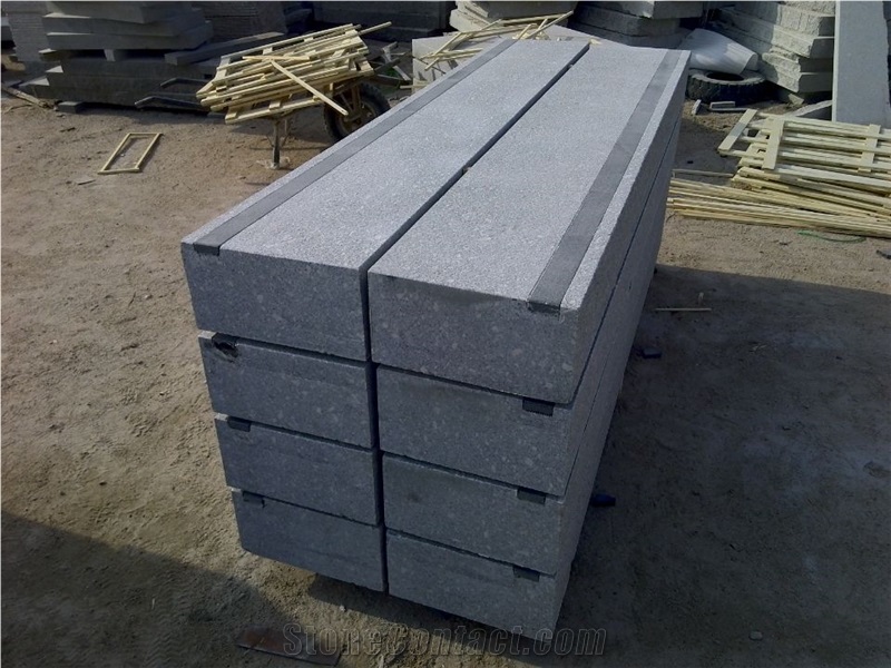 G375 Grey Granite Step with Strip,Step Inlay Strip