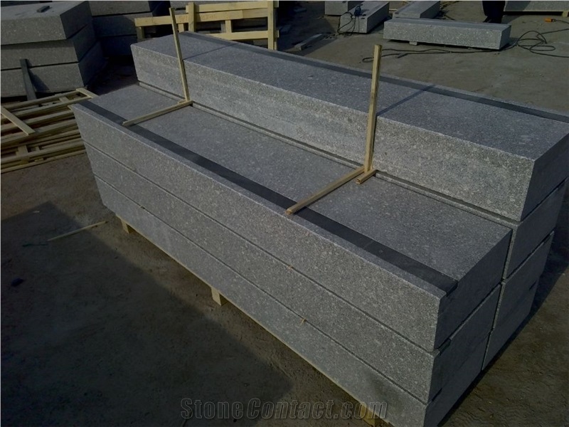 G375 Grey Granite Step with Strip,Step Inlay Strip