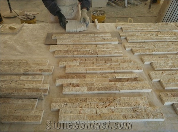 Beige Travertine Culture Stone/Wall Panels/Chinese Ledge Stone/Wall Cladding/Stone Veneer