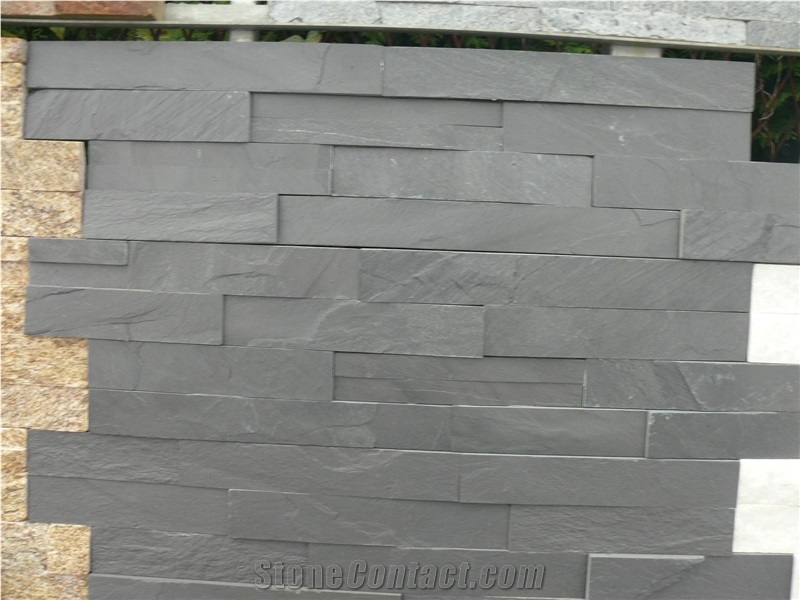 Black Slate Flexible Stone Veneer, Chinese Natural Ledge Stone