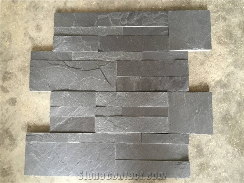 Black Slate Flexible Stone Veneer, Chinese Natural Ledge Stone