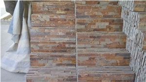 Cheap Price Good Quality Chinese Peacock Rusty Slate Stacked Stone Veneer, Stone Wall Decor, Exposed Wall Stone,Rustic Slate Feature Wall