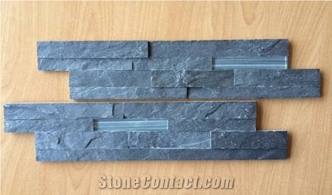 China Black Slate Cultured Stone/Cultured Slate/Cultured Slate Veneer/Stone Ledges/Ledge Stone /Black Slate Nature Surface/Black Slate Z/S/Normal Shape