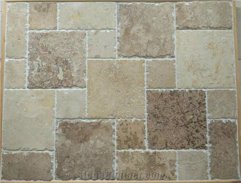 Chinese Travertine Yellow, Beige Strips Split Face Wall Cladding, Beige Travertine Wall Cladding, Culture Stone