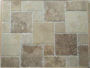 Chinese Travertine Yellow, Beige Strips Split Face Wall Cladding, Beige Travertine Wall Cladding, Culture Stone