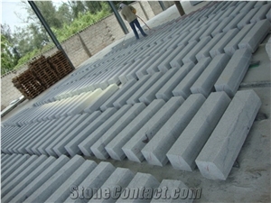 G341 Light Grey Granite Flamed Bevel Edge Kerbstones, Chamfered 5*5cm Curbstones, Granite Road Side Stone, Garden Paving Decoration, Natural Building Stone Curbs, Kerbs Project, Rough-Picked Kerbstone