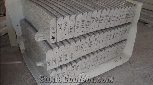 G341 Light Grey Granite Flamed Bevel Edge Kerbstones, Chamfered 5*5cm Curbstones, Granite Road Side Stone, Garden Paving Decoration, Natural Building Stone Curbs, Kerbs Project, Rough-Picked Kerbstone
