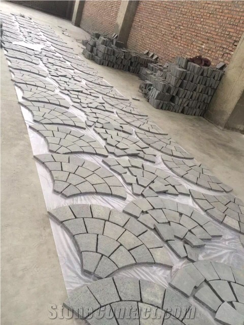 G654 Mesh on Back Cube Stone, China Impala/Padang Dark/Sesame Black Paving Stones for Walkway/Courtyard/Driveway/Garden Road/Exterior Flooring