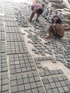G654 Mesh on Back Cube Stone, China Impala/Padang Dark/Sesame Black Paving Stones for Walkway/Courtyard/Driveway/Garden Road/Exterior Flooring