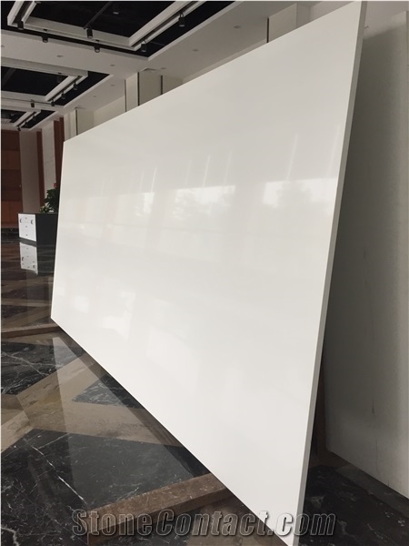 Pure White Quartz Stone Slab/Engineered Stone Slab/Artificial Stone/Silestone/Man Made Artificial White Quartz Stone with Crystal, Value Quartz Slabs, Tiles