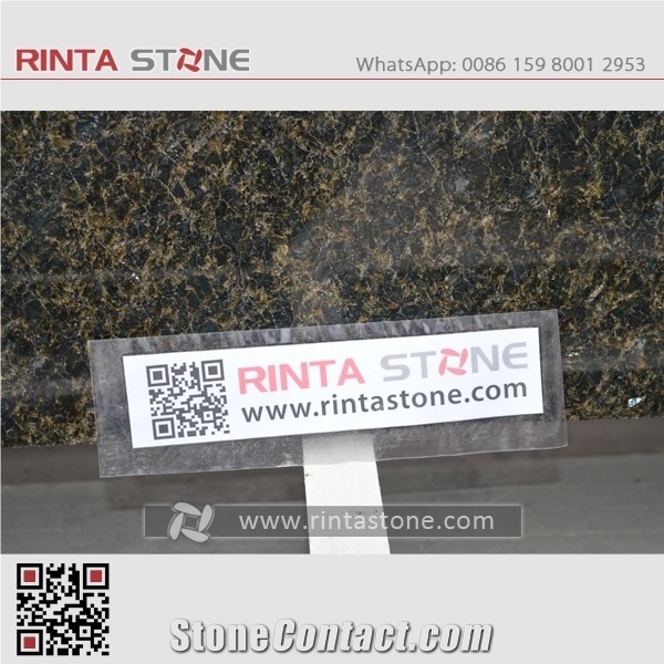 Ubatuba Green Granite Vanity Top with Drop-In Solid Surface Sink