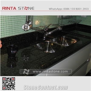 Ubatuba Green Granite Vanity Top with Drop-In Solid Surface Sink