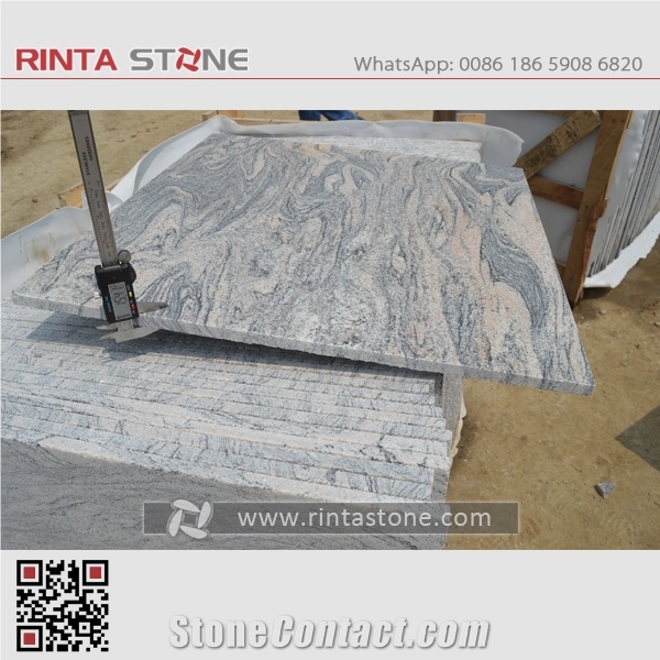 Waves Pattern Granite Slabs Tiles Step Stairs Riser Countertops China Multicolour Wave Sand Granite G261 Granite Juparana Grey Pink Stone