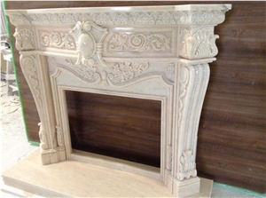 Flower Carved Fireplace Mantel Marble Fireplace Mantel