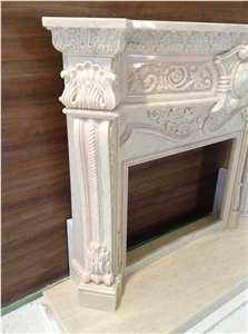 Flower Carved Fireplace Mantel Marble Fireplace Mantel