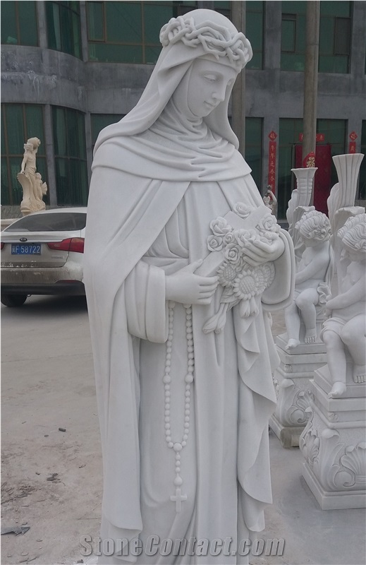 Maria Statue Sculpture White Marble Sculpture Church Statue
