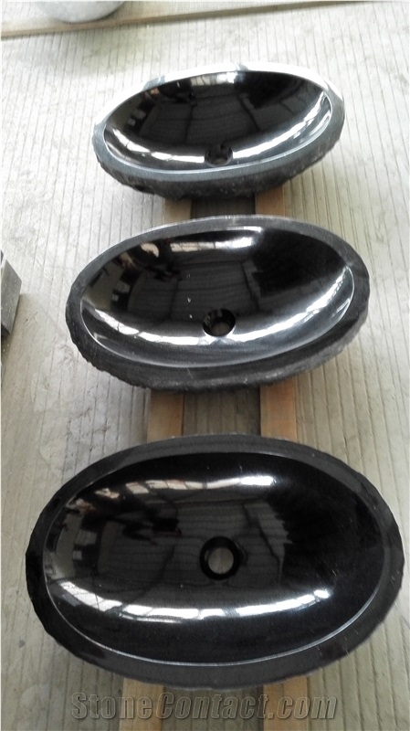 Absolute Black Granite Sink,Black Bathroom Sinks,Shanxi Black Granite Wash Bowls,Vessel Sink,Oval Washing Hand Basin