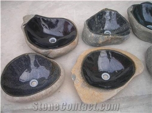 Black River Stone Bathroom Sinks, Irregular Vessel Sinks