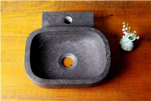 Blue Limestone Bathroom Sink with Single Faucet Hole