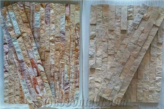 Brown Slate Wall Tiles Cultured Stone Natural Surface
