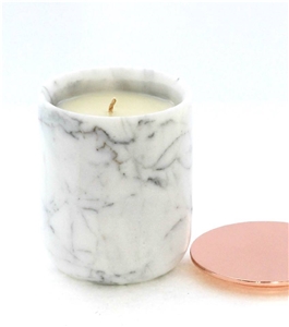 Carrara White Marble Candle Holder, Marble Candle Holder, Home Decor Products